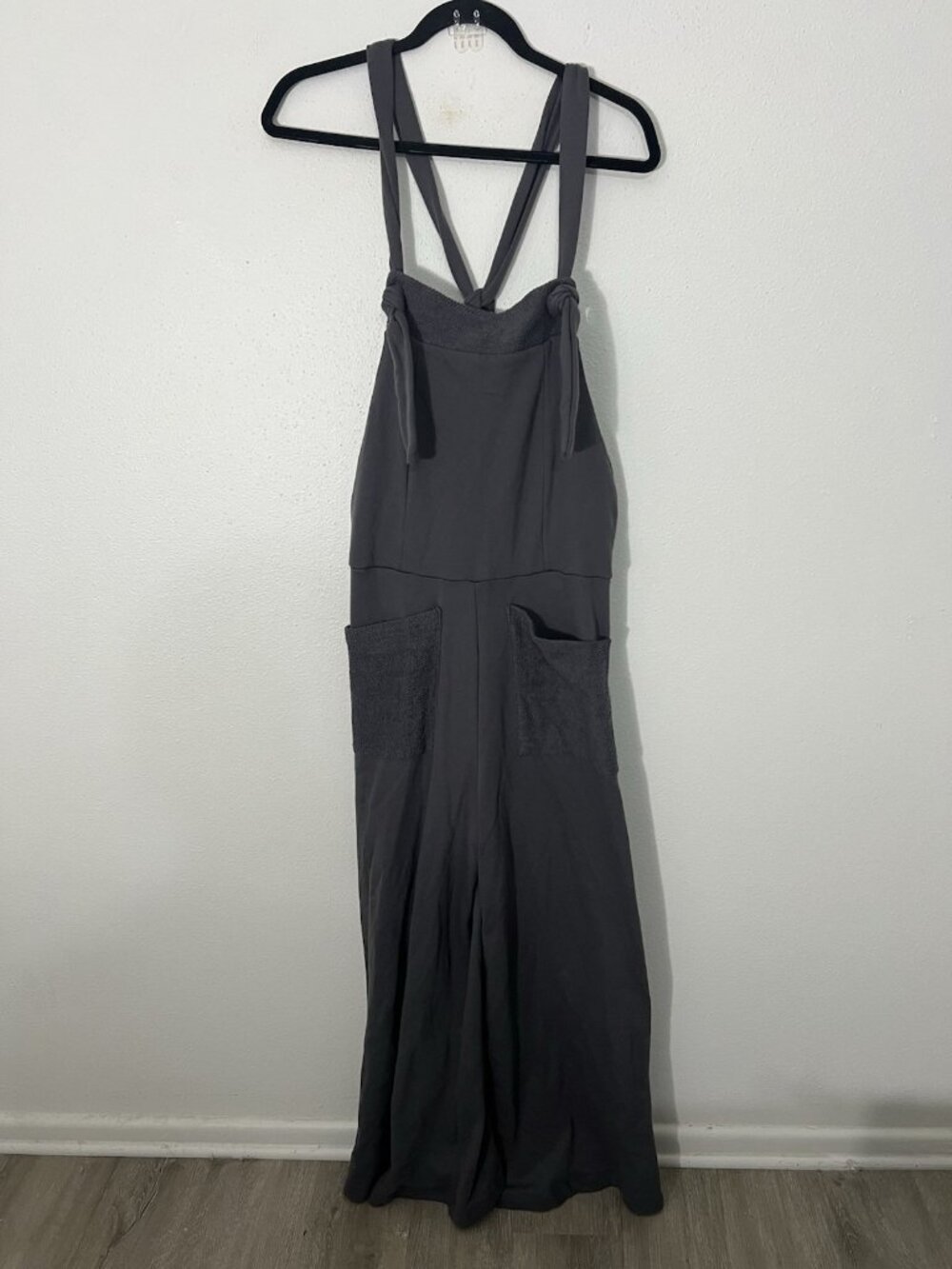 Bucket List Adjustable Wide Leg Jumpsuit With Pockets Size Large